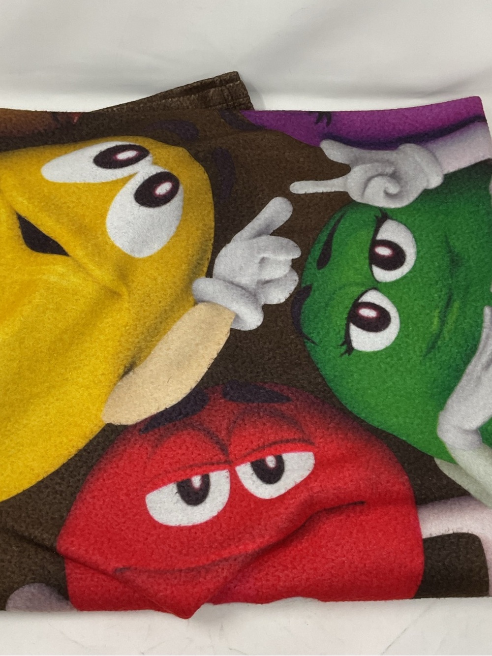 M&M'S Plush Throw Blanket with Red, Yellow, Green Characters